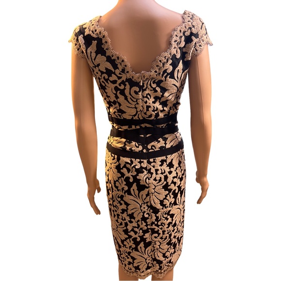 Tadashi Shoji Black and Ecru  Sleeveless Dress 14 - Picture 6 of 9